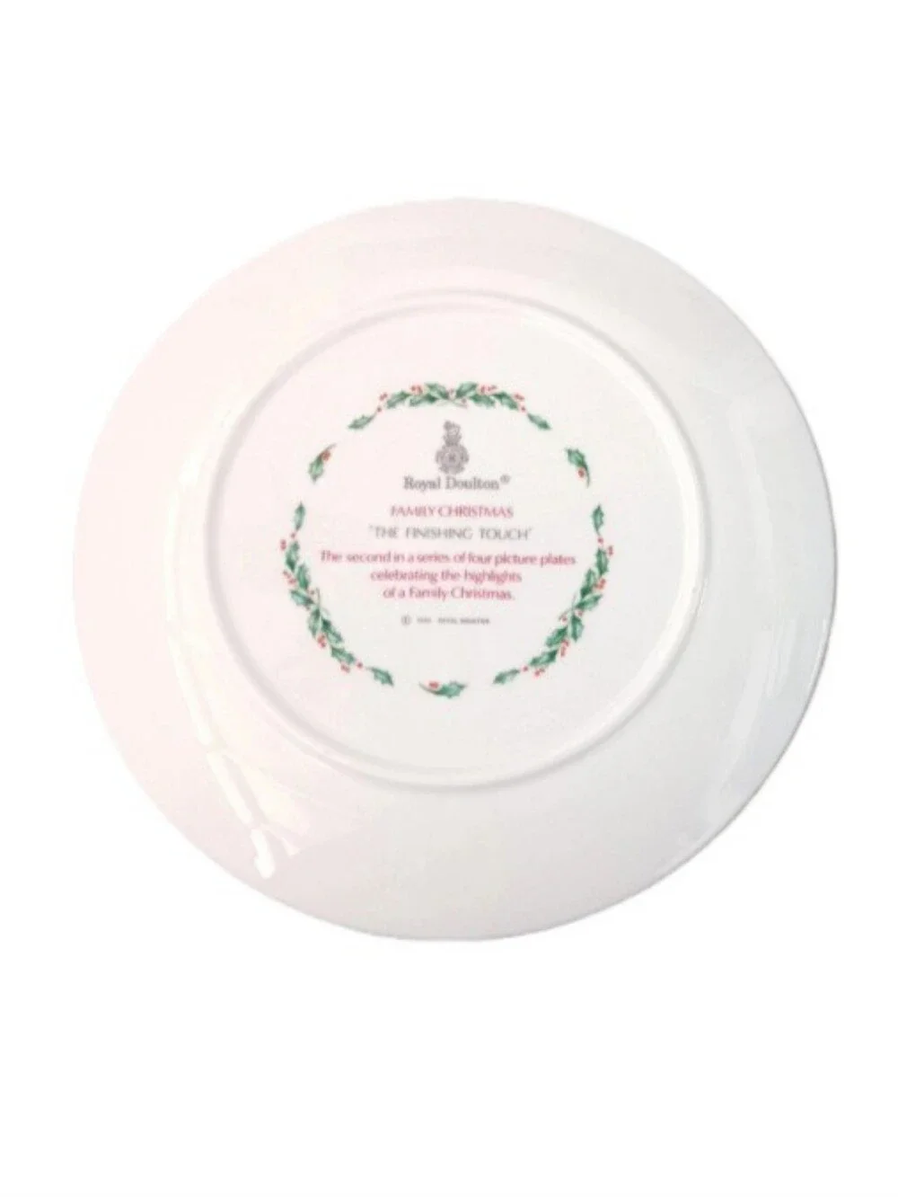 Vintage Royal Doulton Family Christmas 1990 China Plate | EUC